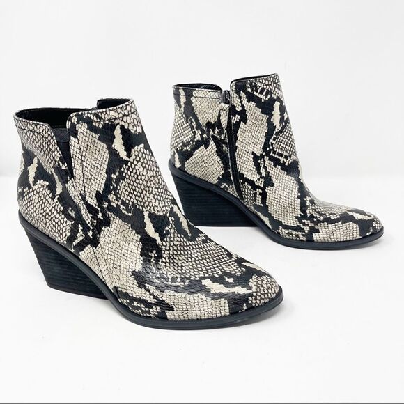 Dr. Scholls Snake Black Wedge Bootie Morgan 9.5 - Picture 1 of 6